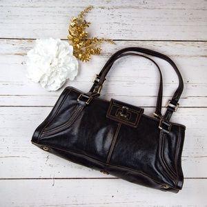 Maxx New York Black Leather Satchel - Purse